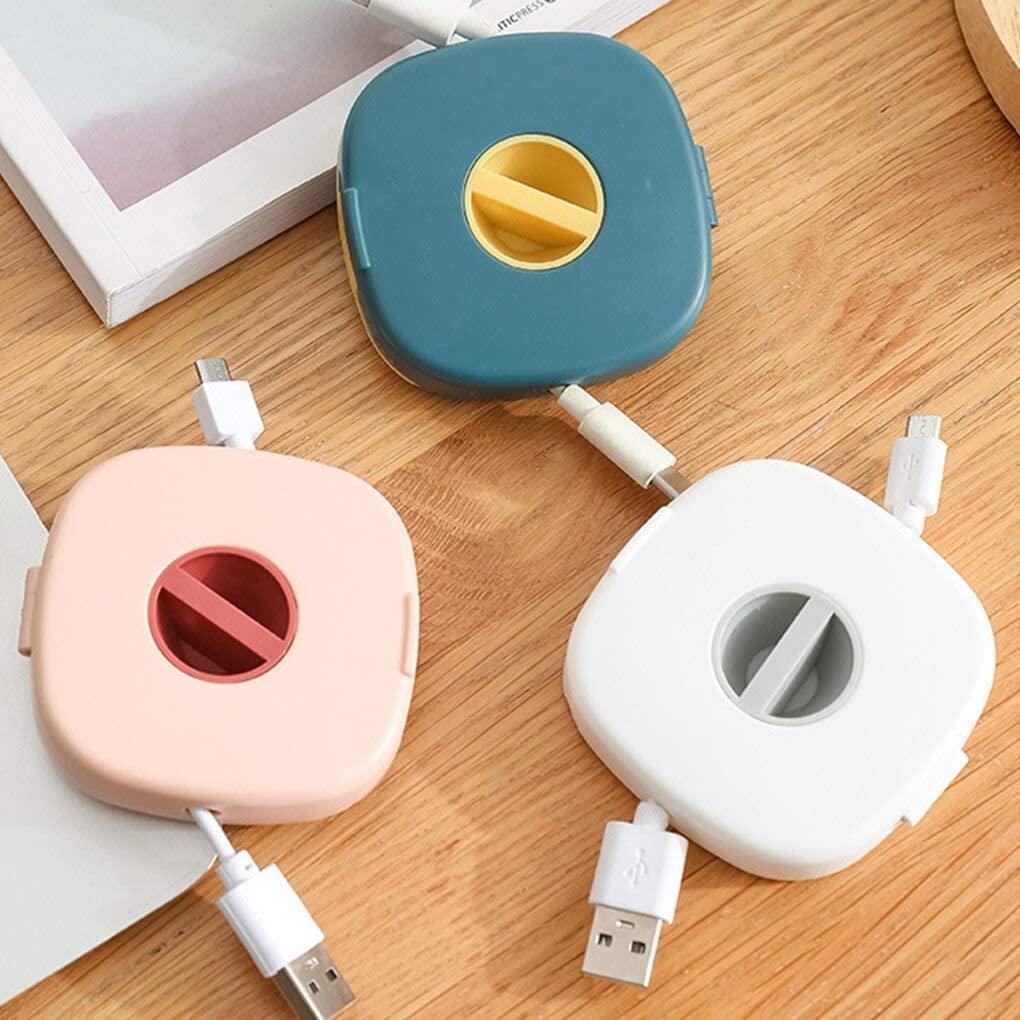 Portable Wire Cable Storage Box Mobile Phone Charging Cable Earphone Accessories (Random Color)