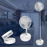 Long Stand Rechargeable Portable Folding Fan | Extendable Floor &amp; Desktop Fan: Silent, Powerful, Portable (Random color)