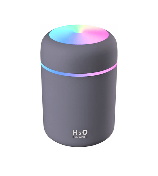 Portable Diffuser USB Humidifier | LED Lights two Functions | Colorful Cool Mini Humidifier, Portable Air Humidifier Aroma Essential Oil Diffuser, USB Mist Sprayer Small Personal Humidifier for Car Home (Dark Grey)