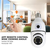 2mp Wireless WiFi Light Bulb Security Camera, 360 Degrees Camera Home Security Camera, Indoor/Outdoor