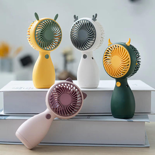 cartoons Handheld Cooling Mini rechargeable fan   (Random design and color)