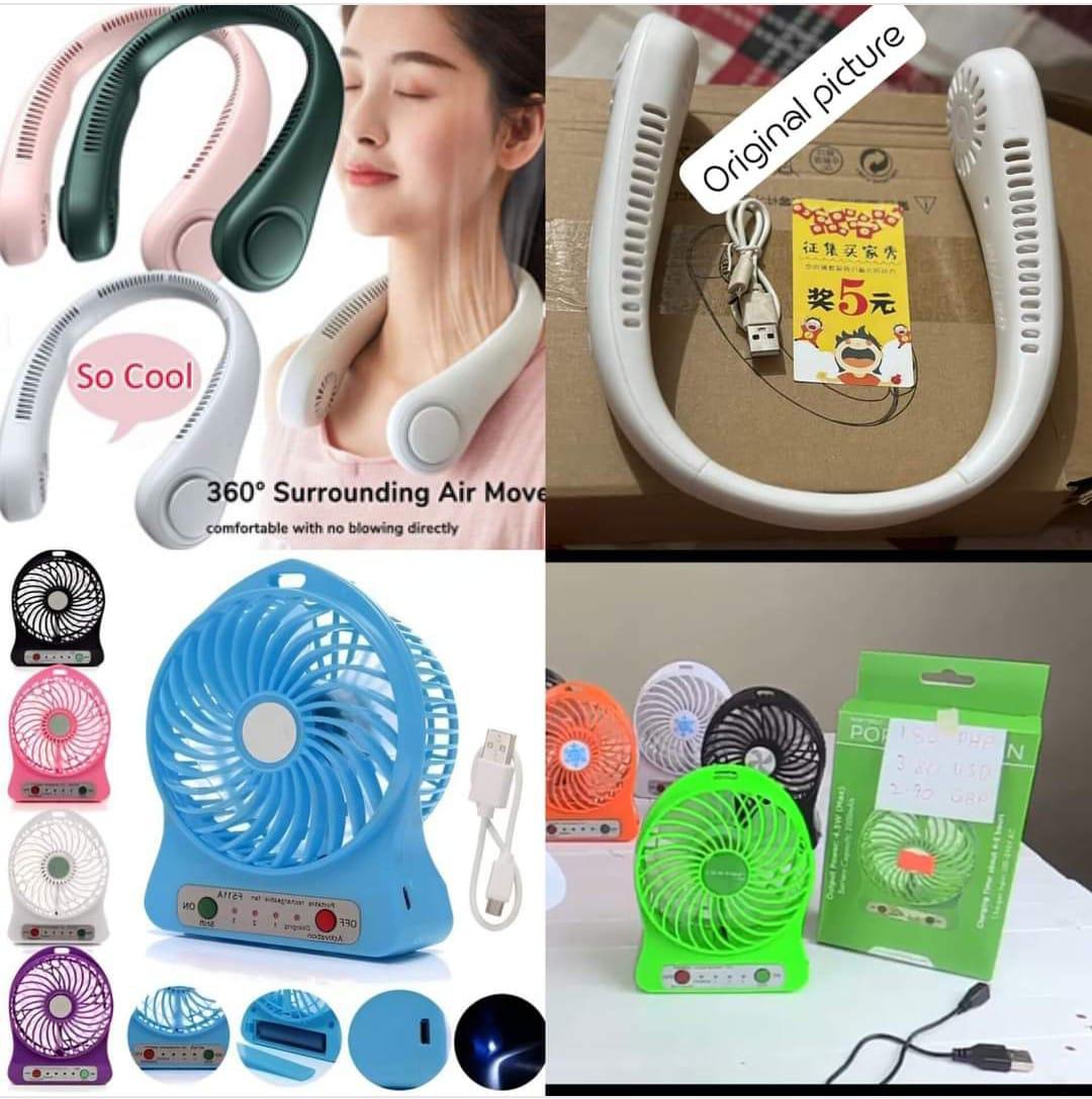 deal 2 Hanging Neck Fan +Mini Usb Fan  (random Color)