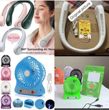 deal 2 Hanging Neck Fan +Mini Usb Fan  (random Color)