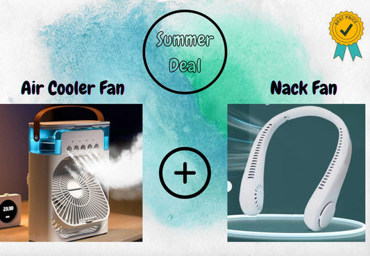 Deal of 2 Portable Air Conditioner Fan, Portable Hanging Neck Fan (random color)