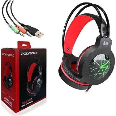 Polygold USB LED Gaming Headset with Microphone | Computer Head Phone PG-6920