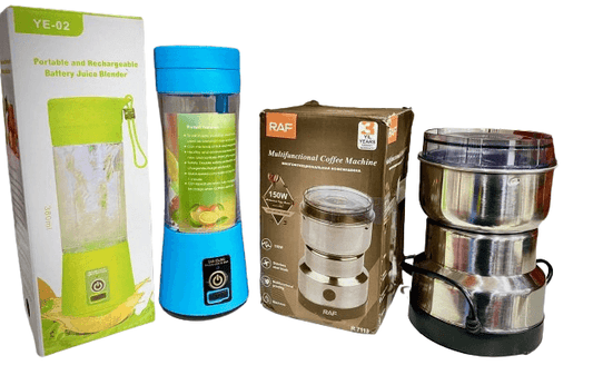 Deal pack of 2 - Juicer blender (380 ml) (Random color) and RAF Coffee Grinder (150 watts)