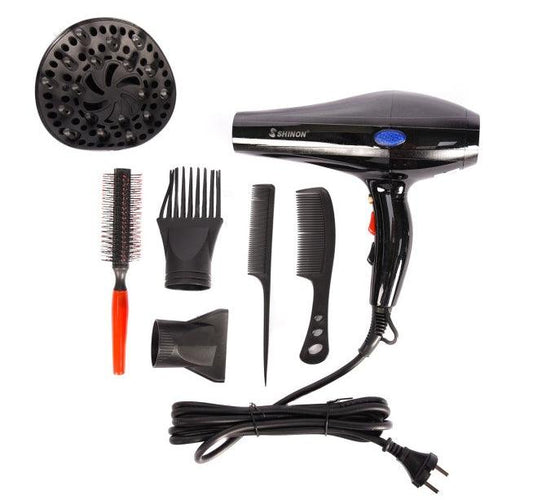 (black )Shinon Hair Dryers Salon Home Used Professional Blow Hair Dryer With  complete accessories